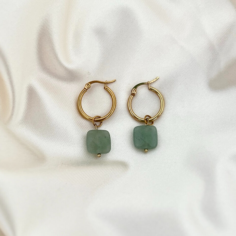 עגילי חישוק ג'ייד